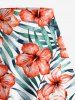Jupe hawaïenne fendue à imprimé tropical et fleurs d'hibiscus grande taille - CORAL ROSE 6X