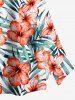Jupe hawaïenne fendue à imprimé tropical et fleurs d'hibiscus grande taille - CORAL ROSE 6X