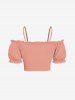 Débardeur à épaules dénudées, froncé et froncé, grande taille - CORAL ROSE 1X
