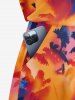 Combinaison hawaïenne grande taille à imprimé tie-dye et noix de coco, cintrée - Brun Légère 6X