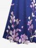 Robe longue trapèze à épaules dénudées, imprimé dégradé ciel galaxie nuage feuilles branches, style hawaïen, grande taille - Multi-A L