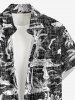 Chemise hawaïenne grande taille pour homme, imprimée de fleurs de cocotiers, avec boutons et poche. - Noir S