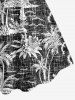 Robe débardeur hawaïenne imprimée de fleurs de cocotiers grande taille - Noir 1X