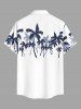 Plus Size Coconut Tree Print Buttons Pocket Hawaii Shirt For Men -  
