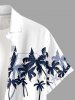 Plus Size Coconut Tree Print Buttons Pocket Hawaii Shirt For Men -  