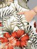 Hibiscus Flower Tropical Leaf Print Split Hawaii Midi Dress -  