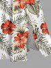 Hibiscus Flower Tropical Leaf Print Split Hawaii Midi Dress -  