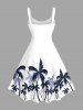 Coconut Tree Print Hawaii Tank Dress - Blanc S