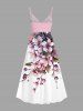 Robe hawaïenne à imprimé floral grande taille, cache-cœur - Rose  2X