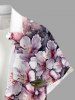 Chemise hawaïenne grande taille à imprimé floral, boutons et poches pour homme - Blanc L