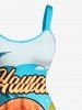 Coconut Tree Octopus Letters Print Hawaii A Line Dress -  