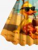 Duck Sea Beach Print Hawaii A Line Dress -  