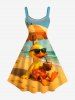 Duck Sea Beach Print Hawaii A Line Dress -  