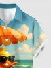 Duck Sea Beach Print Hawaii Button Pocket Shirt For Men -  