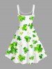 St. Patrick's Day Clover Print Plus Size Matching Outfit For Couples -  