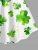 St. Patrick's Day Clover Print Plus Size Matching Outfit For Couples -  