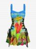 Parrot Coconut Tree Flowers Seascape Print Matching Hawaii Beach Outfit For Couples -  