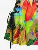 Parrot Coconut Tree Flowers Seascape Print Matching Hawaii Beach Outfit For Couples -  