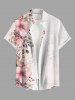 Ensemble de plage hawaïen assorti grande taille à imprimé fleurs et feuilles pour couples - Rose 