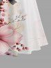 Ensemble de plage hawaïen assorti grande taille à imprimé fleurs et feuilles pour couples - Rose 