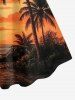 Plus Size Coconut Tree Sun Seascape Print Hawaii Tank Dress -  