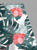Jupe hawaïenne fendue à imprimé de feuilles tropicales et fleurs d'hibiscus grande taille - Vert profond 6X