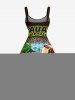 Cartoon Parrot Lizard Seascape Print Hawaii A Line Dress -  