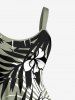 Robe trapèze hawaïenne à imprimé floral tropical et feuilles d'hibiscus grande taille - Vert clair XS