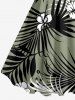 Robe trapèze hawaïenne à imprimé floral tropical et feuilles d'hibiscus grande taille - Vert clair XS