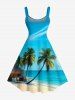Coconut Tree Sea Beach Print Hawaii A Line Dress -  