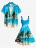 Coconut Tree Sea Beach Print Hawaii A Line Dress -  