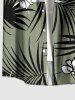 Plus Size Tropical Leaf Hibiscus Flower Print Hawaii Button Pocket Shirt For Men - Vert clair 6XL