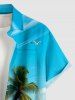 Coconut Tree Sea Beach Print Hawaii Button Pocket Shirt For Men - Bleu Ciel L
