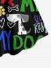 Colorful Letters Dog Heart Paw Print Hawaii A Line Dress -  