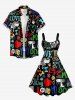 Colorful Letters Dog Heart Paw Print Hawaii A Line Dress -  