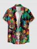 African Printed Matching Couple Outfit Ethnic Mask Tropical Leaf Hibiscus Flower Hawaiian Set -  
