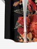 Flowers Leaf Print Buttons Pocket Hawaii Shirt For Men -  