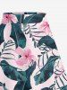 Plus Size Hibiscus Flower Tropical Leaf Print Split Hawaii Skirt -  