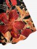 Robe débardeur hawaïenne à imprimé fleurs et feuilles grande taille - Noir 4X