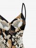 Plus Size Flower Leaf Butterfly Print Hawaii Convertible Beach Cover Up -  