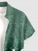 Chemise hawaïenne à imprimé floral, feuilles et branches, grande taille, avec poche boutonnée, pour hommes - Vert clair 5XL