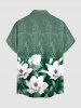 Chemise hawaïenne à imprimé floral, feuilles et branches, grande taille, avec poche boutonnée, pour hommes - Vert clair 5XL