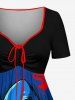 Ensemble de plage hawaïen assorti grande taille à imprimé requin pour couples - Bleu profond 