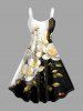 Flowers Leaf Colorblock Print Matching Hawaii Beach Outfit For Couples -  