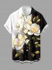 Flowers Leaf Colorblock Print Matching Hawaii Beach Outfit For Couples -  