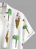 Ensemble de plage hawaïen assorti grande taille à imprimé crème glacée et noix de coco pour couples - Blanc 