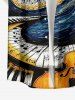 Plus Size Piano Music Symbol Spiral Galaxy Guitar Print Hawaii Button Pocket Shirt For Men -  