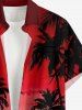 Plus Size Coconut Tree Ombre Sky Print Hawaii Button Pocket Shirt For Men -  