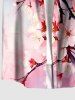 Chemise hawaïenne grande taille pour homme, à fleurs, imprimé ombré, boutons et poche. - Rose  M