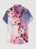 Chemise hawaïenne grande taille pour homme, à fleurs, imprimé ombré, boutons et poche. - Rose  M